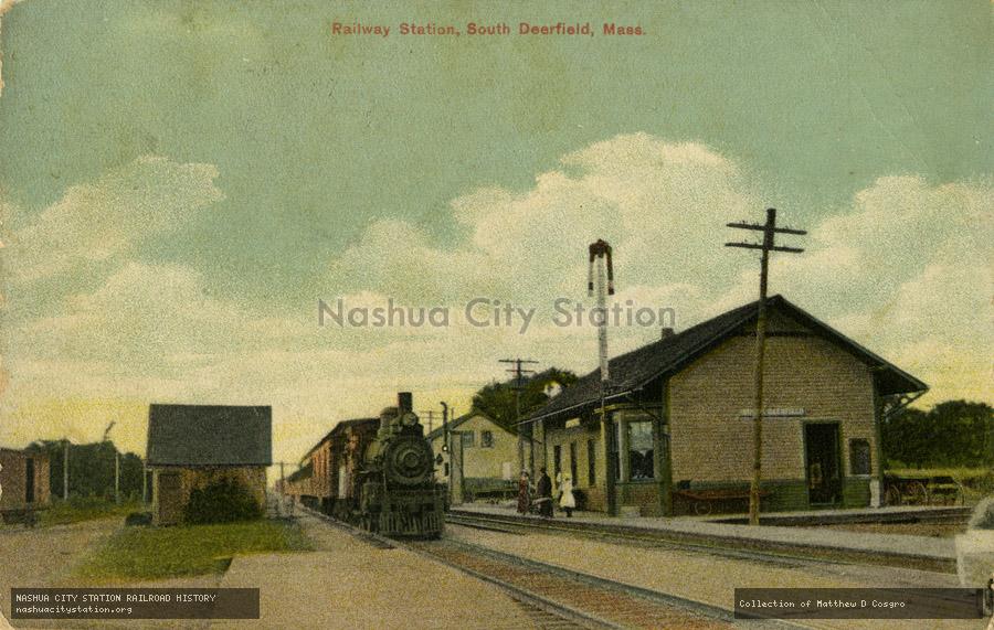 Postcard: Railway Station, South Deerfield, Massachusetts